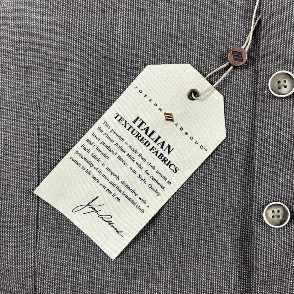 Joseph Abboud Vest Mens XL Brown Linen Blend Italian Fabric Nova Fides NWT